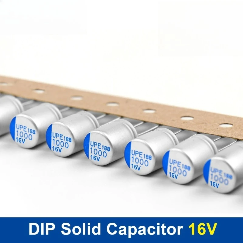 10 Peças Capacitor Eletrolítico Sólido DIP 16V 47UF 100UF 270UF 330UF 470UF 680UF 820UF 1000UF 1500UF para Placa Gráfica e Placa-Mãe
