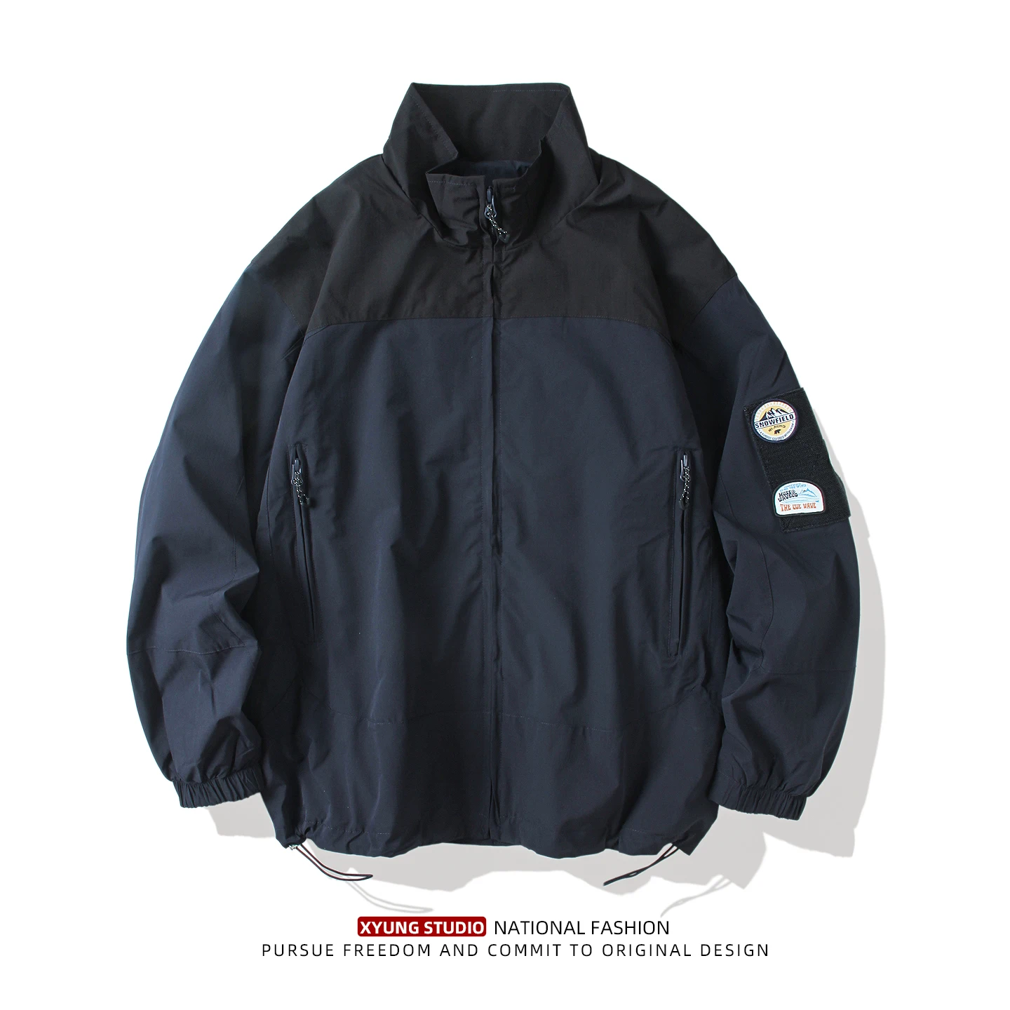 

Мужская ветровка на осень, повседневная, с воротником-стойкой, свободного кроя, универсальная, в стиле бейсболки, цветная, ветрозащитная, верхняя одежда