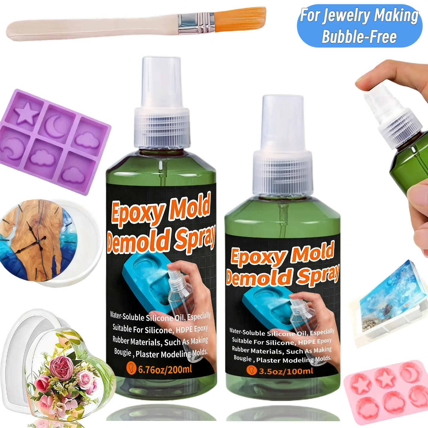 Epoxy Mold Demold Spray Resin Casting Craft Supplies, Non-Stick Release Agent, For Silicone And Sculpting Studio