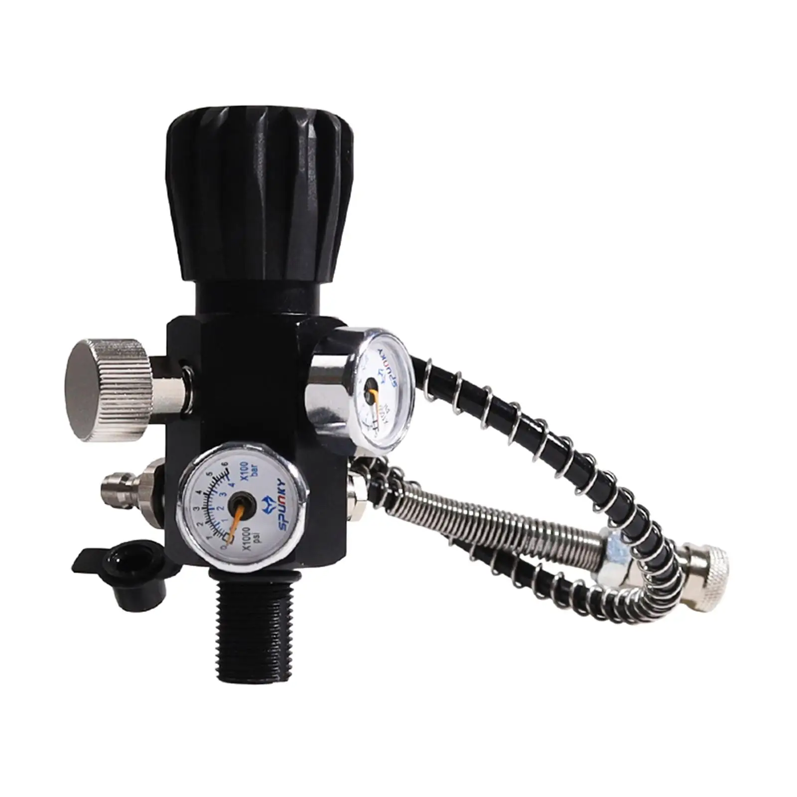 Dual Gauge Air Filling Station Refill Adapter Regulator Portable Quick Release Durable Valve for Diving