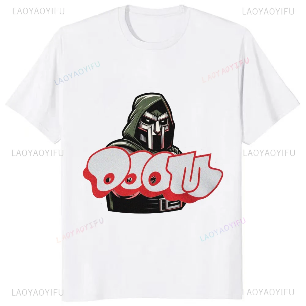 New Arrival Funny Mf Doom Cartoon Printed Tees Fashion Casual Streetwear Hip-hop Hipster Cute Loose O-neck Hot Sale Tops Tshirt