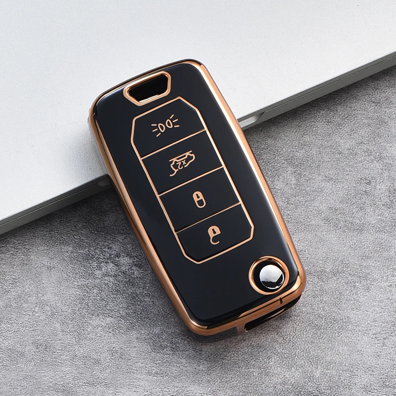 Plating TPU Car Key Case Cover FOB for Jeep Renegade hard steel 2016 Flip Folding Remote 4 Buttons Keyless Protection Shell