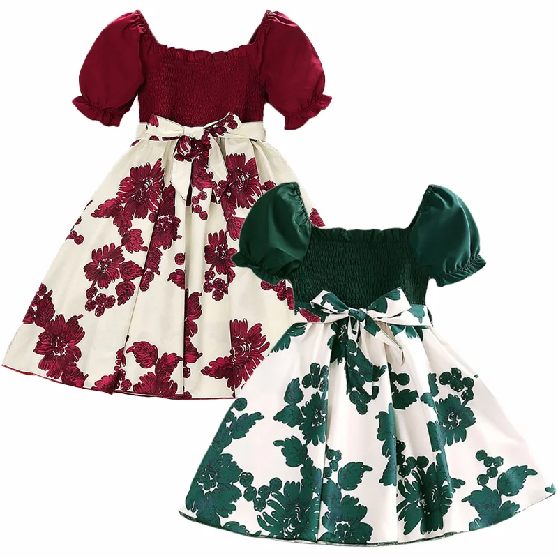 

Fashion Girl Dress Floral Girl Clothes Elegant Baby Girls Dress Princess Party Wedding Kid Formal Outfit Children Clothing