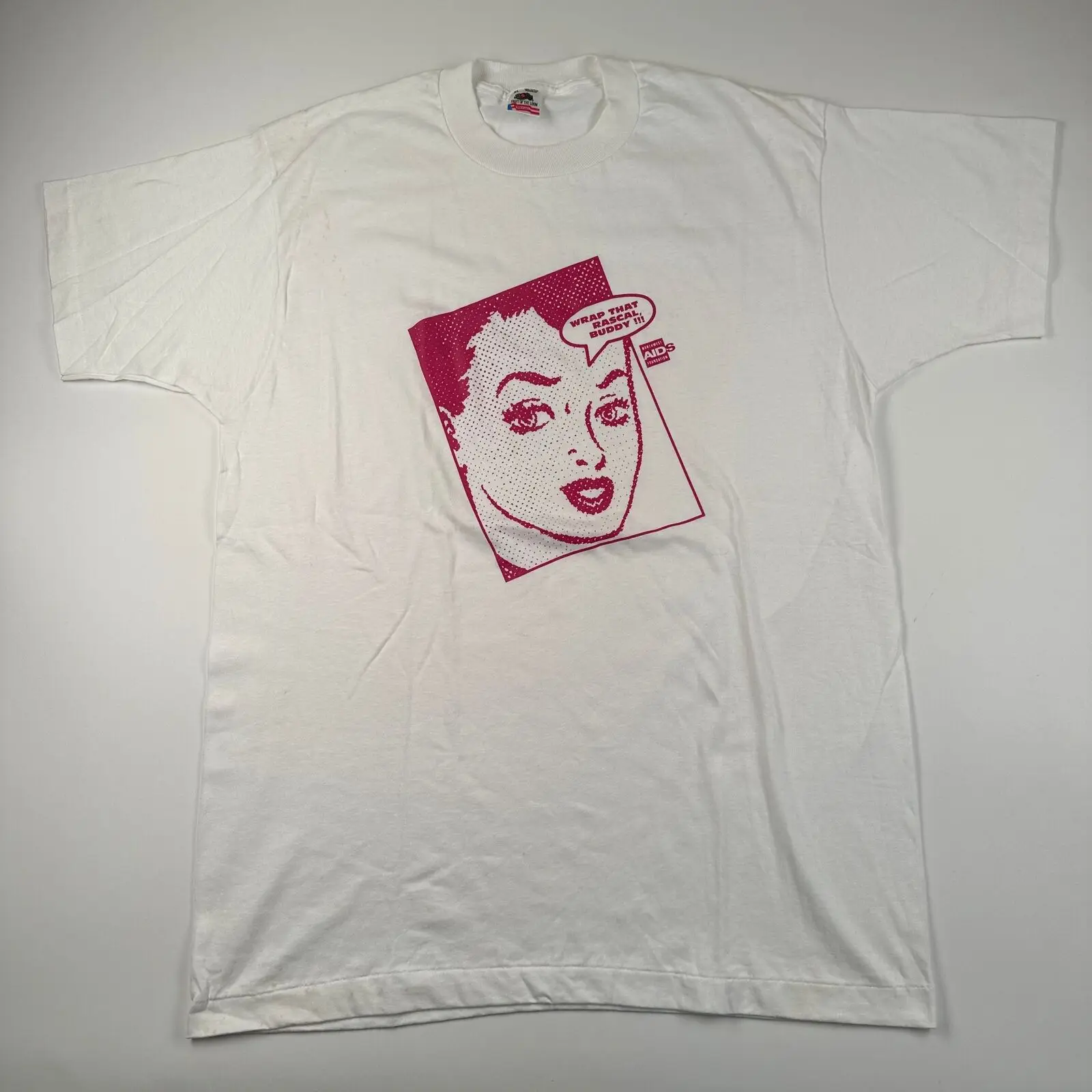 Vintage 90S Roy Lichtenstein Aids Foundation T Shirt Xl Wrap Rascal