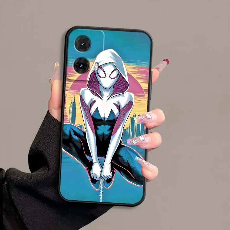 G-Gwens أنيمي لطيف لموتورولا G85 حافة 50 G24 G35 G14 G04 40 G72 G34 G G54 G13 G32 5G غطاء الهاتف الأسود