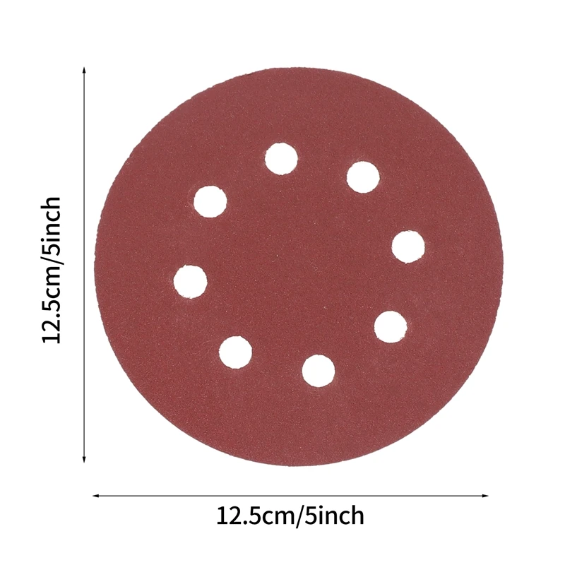 PORK-60PCS 5 Inch Sanding Discs Sandpaper Assorted 60 80 120 180 240 320 Grits For Power Random Track Sanders