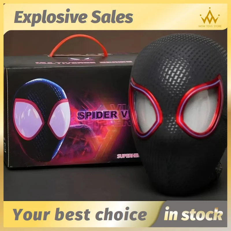 The Avengers Miles Spiderman Mask Gwen Mask Luminous Headgear Cosplay Props Model Christmas Gift Children Toy Action Kids Toys