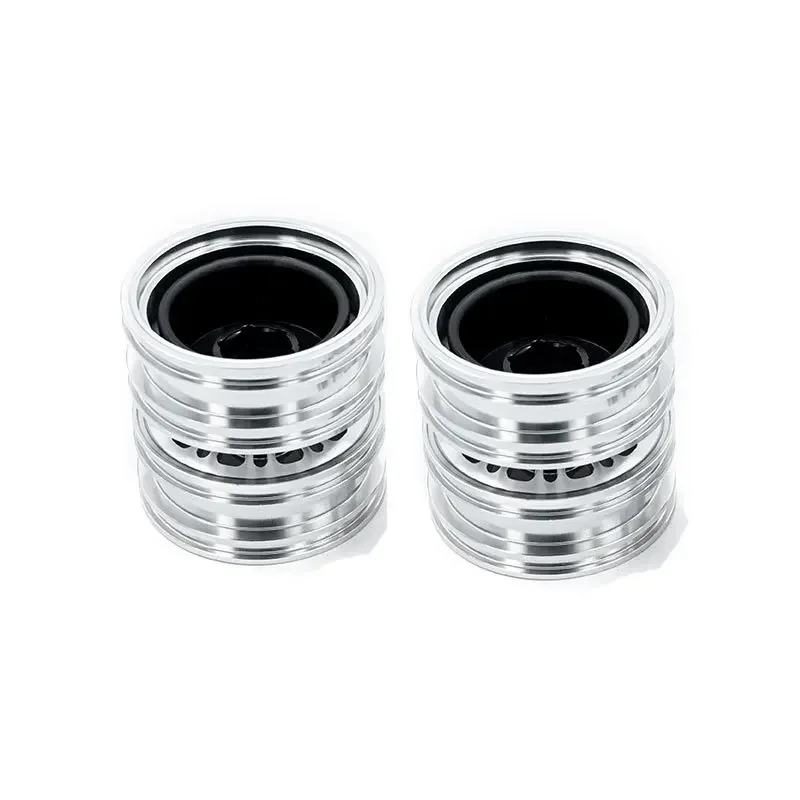 A Pair of Metal Front and Rear Narrow Wheels for 1/14 Tamiya RC Truck Trailer Tipper Scania MAN Benz Actros Volvo Car Diy Parts