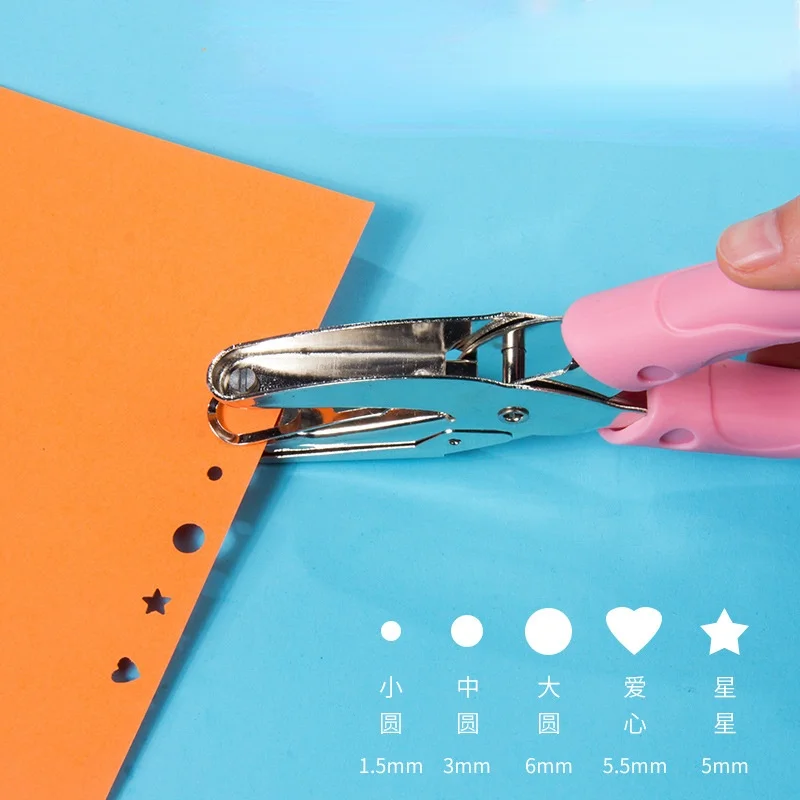 Leuke Kawaii Rubber Mouwen Star Hart Perforator Rvs Ronde Perforator Papier Scrapbooking Diy Craft Shape Cutter