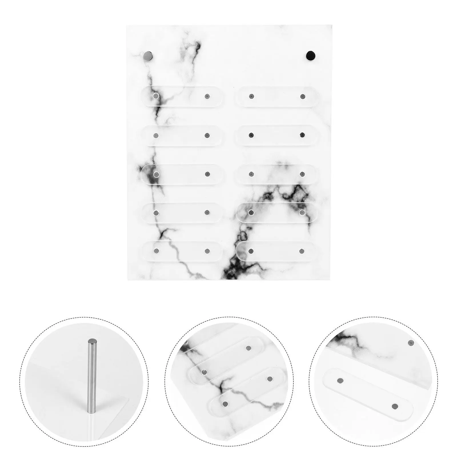 

Magnetic Nail Art Display Board Premium Acrylic Marble Design Compact Portable for Nail Salon Home Living Room Manicure Tools