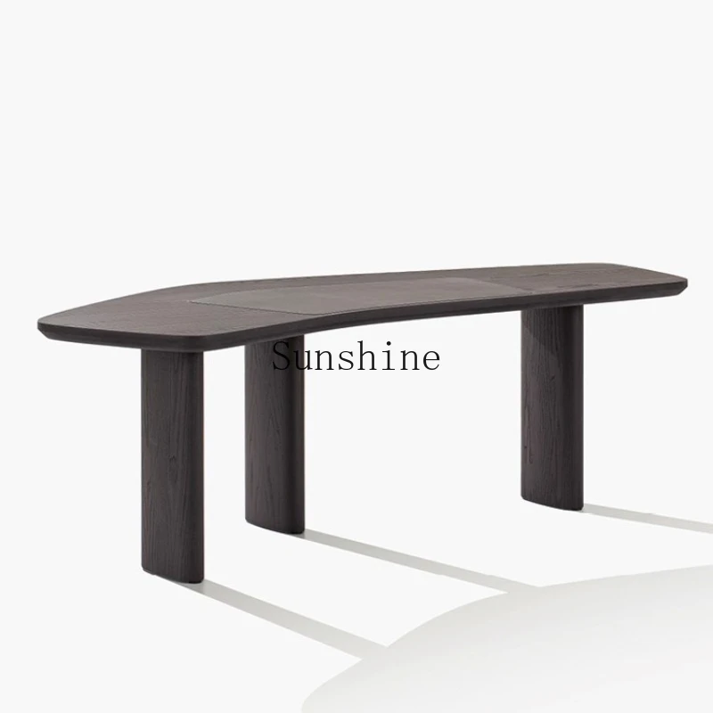 Italian minimalist solid wood desk boss office large table