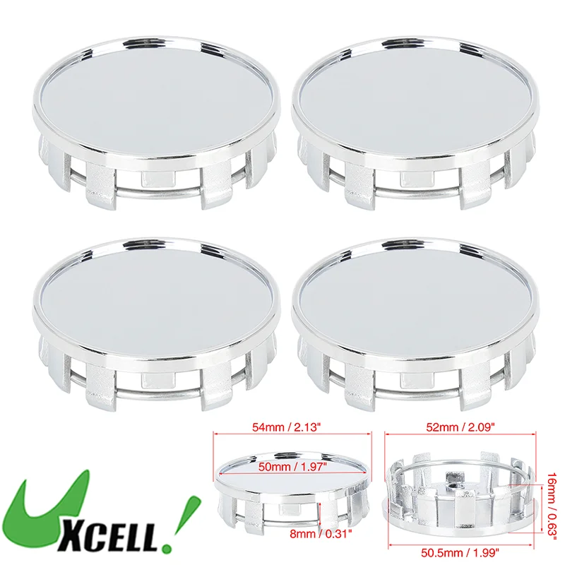 UXCELL 4 Pcs 54mm 9 Lugs Universal Car Wheel Center Hub Caps Cover Silver Protector for Auto Car Exterior Replacement Parts