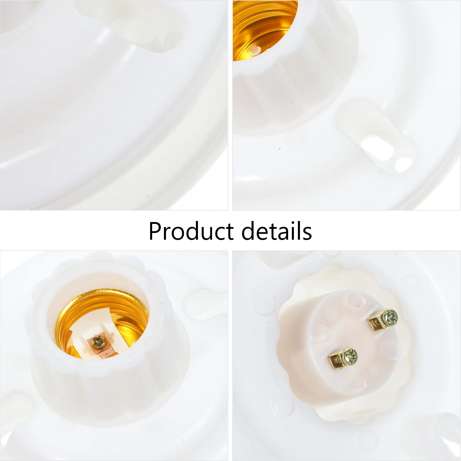 

12Pcs Flame Retardant E27 Lamp Socket Holder Practical Safe Reliable for Long Term Use in Various Scenes Lamp Socket