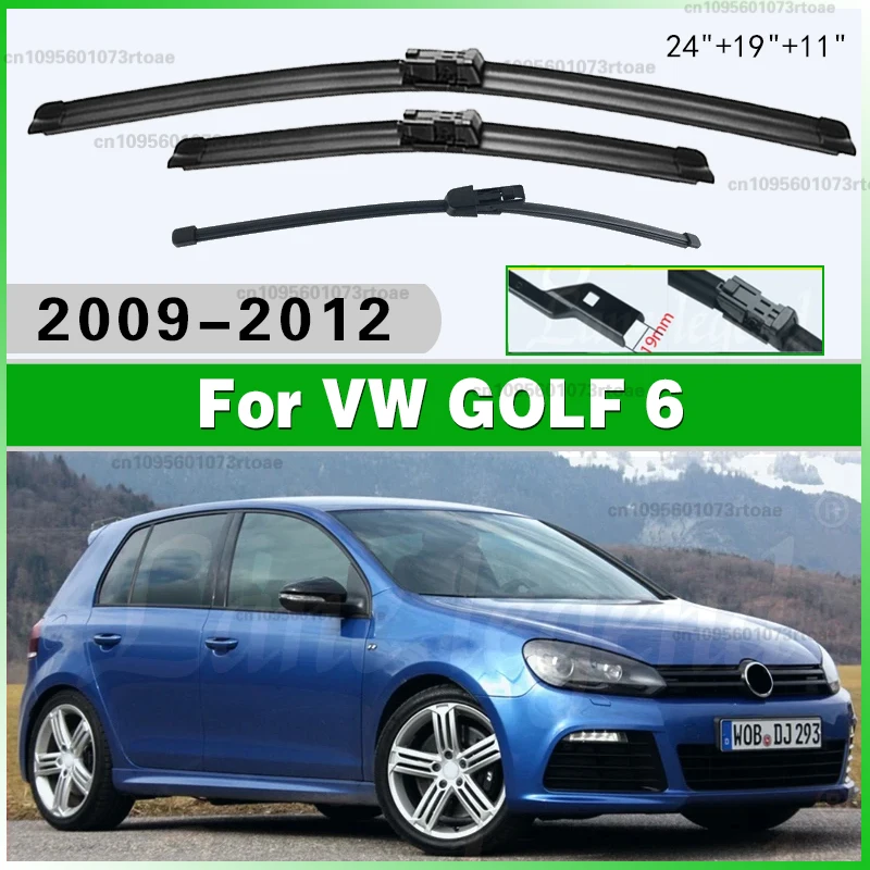 

Комплект передних и задних щеток стеклоочистителя 24"+19"+11" для VW Golf 6 Hatchback 2009-2012, щетки для лобового стекла 2011