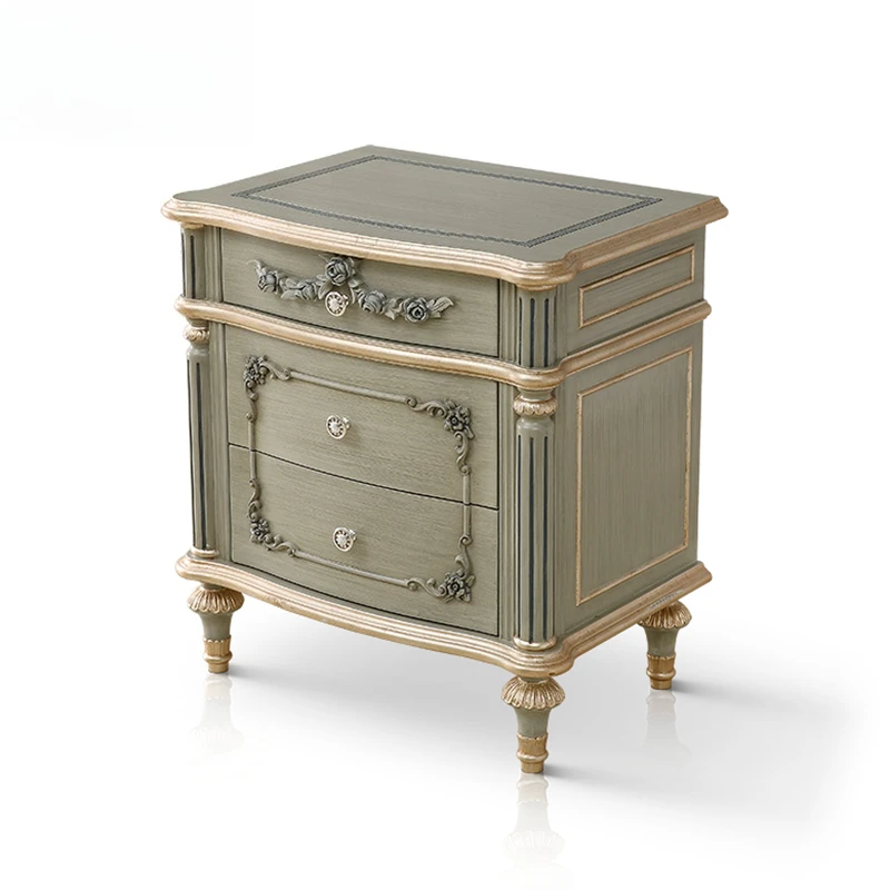 طاولة JC Haut de gamme Personalisé Europeen en bois massif de lit neoclassique petit casier France luxe طاولة المحكمة دي مضاءة #1