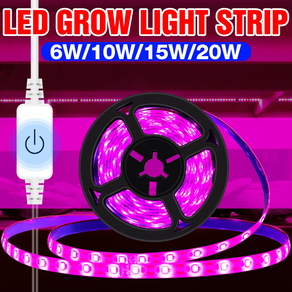 

LED Phyto Lamp Growth Light 5V Lamp For Plants USB Light Strip Full Spectrum Hydroponics Plant Grow Tent Bulb 30 60 120 180leds