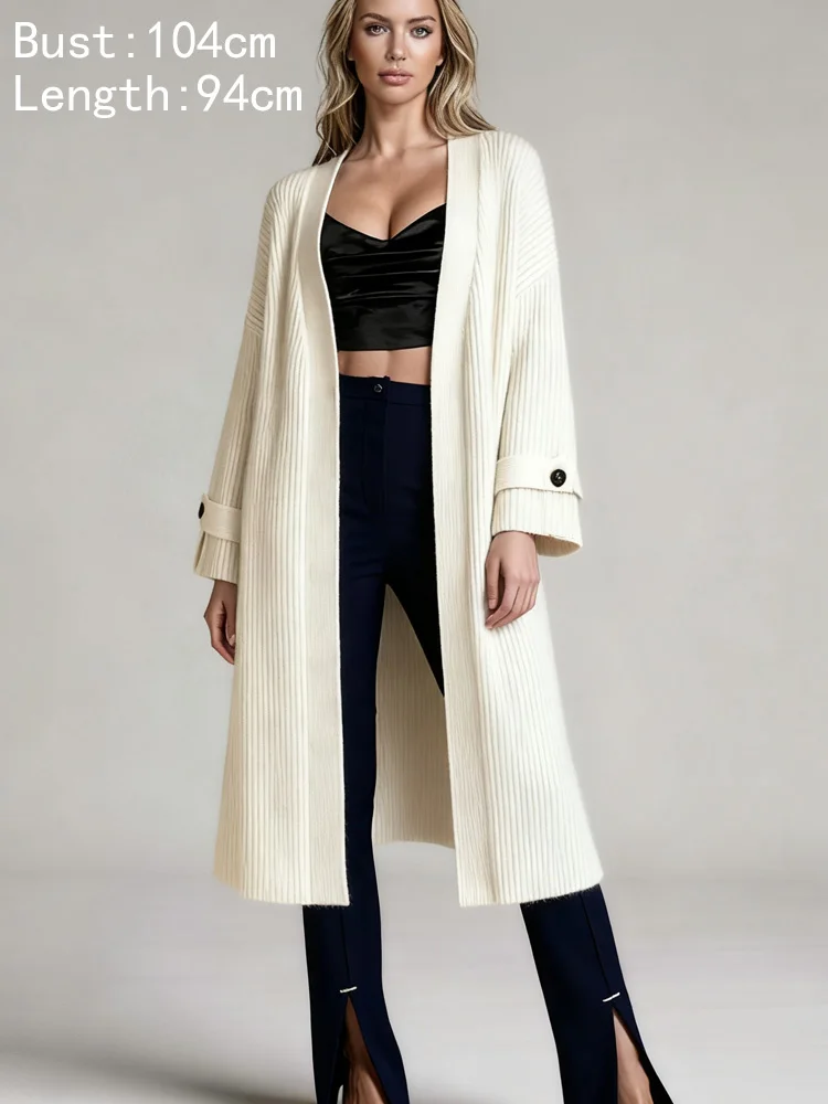 

Новая мода, элегантный длинный кардиган, женские свитера, осень-зима, свободный свитер с длинными рукавами, пальто, офисная женская верхняя одежда