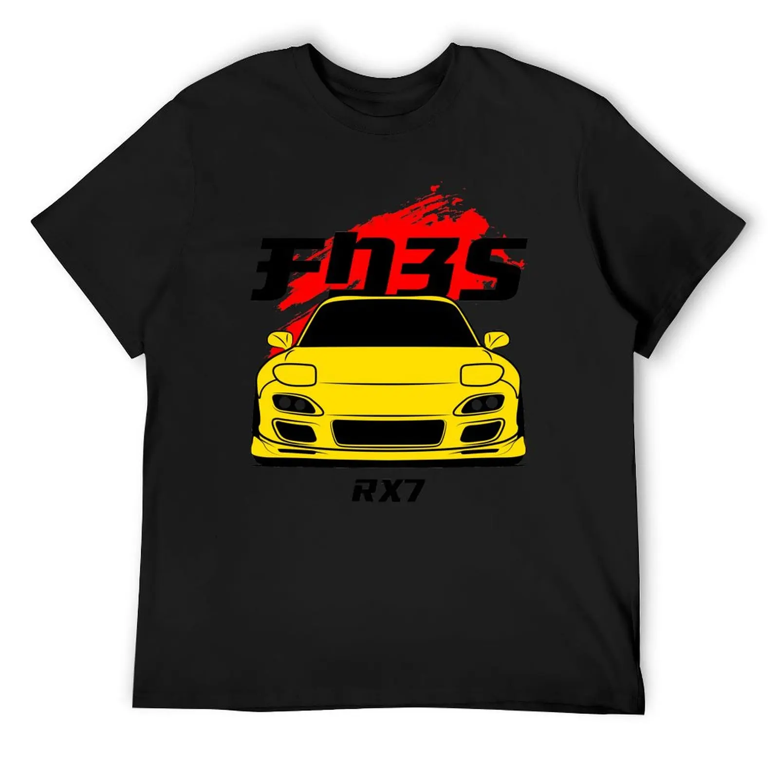 

Front yellow rx7 fd3s T-Shirt blue archive summer tops hippie clothes outfits for men