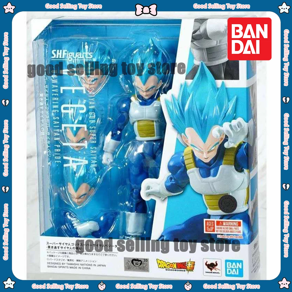 100% Original Bandai Sh Figuarts Shf Dragon Ball Vegeta Blue Hair Action Figures Anime Model Toy Figura Collection Children Gift