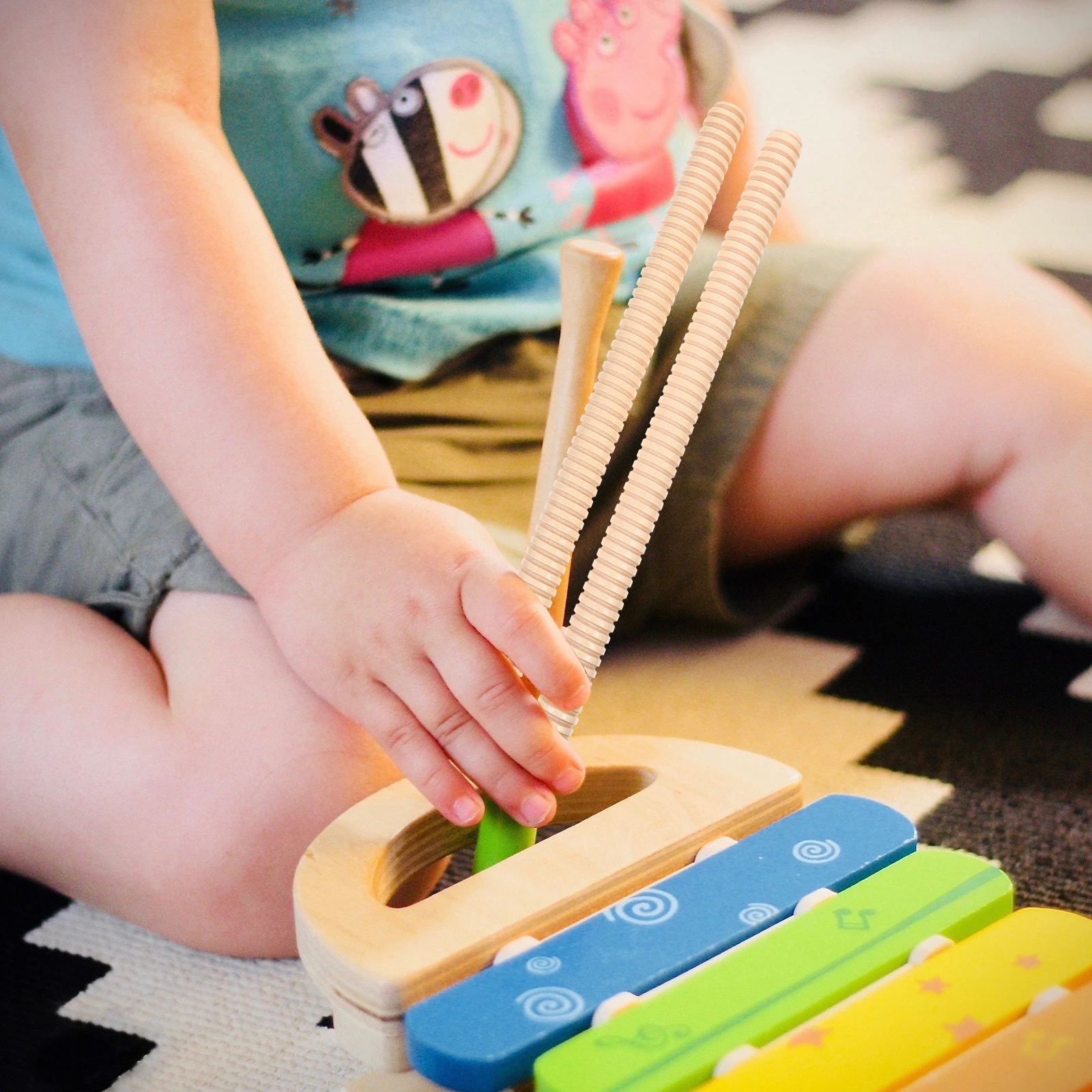 

2pcs Wooden Rhythm Natural Hardwood Percussion Instrument Accessories For Kids Lightweight Durable Safe Classroom Use Lummi