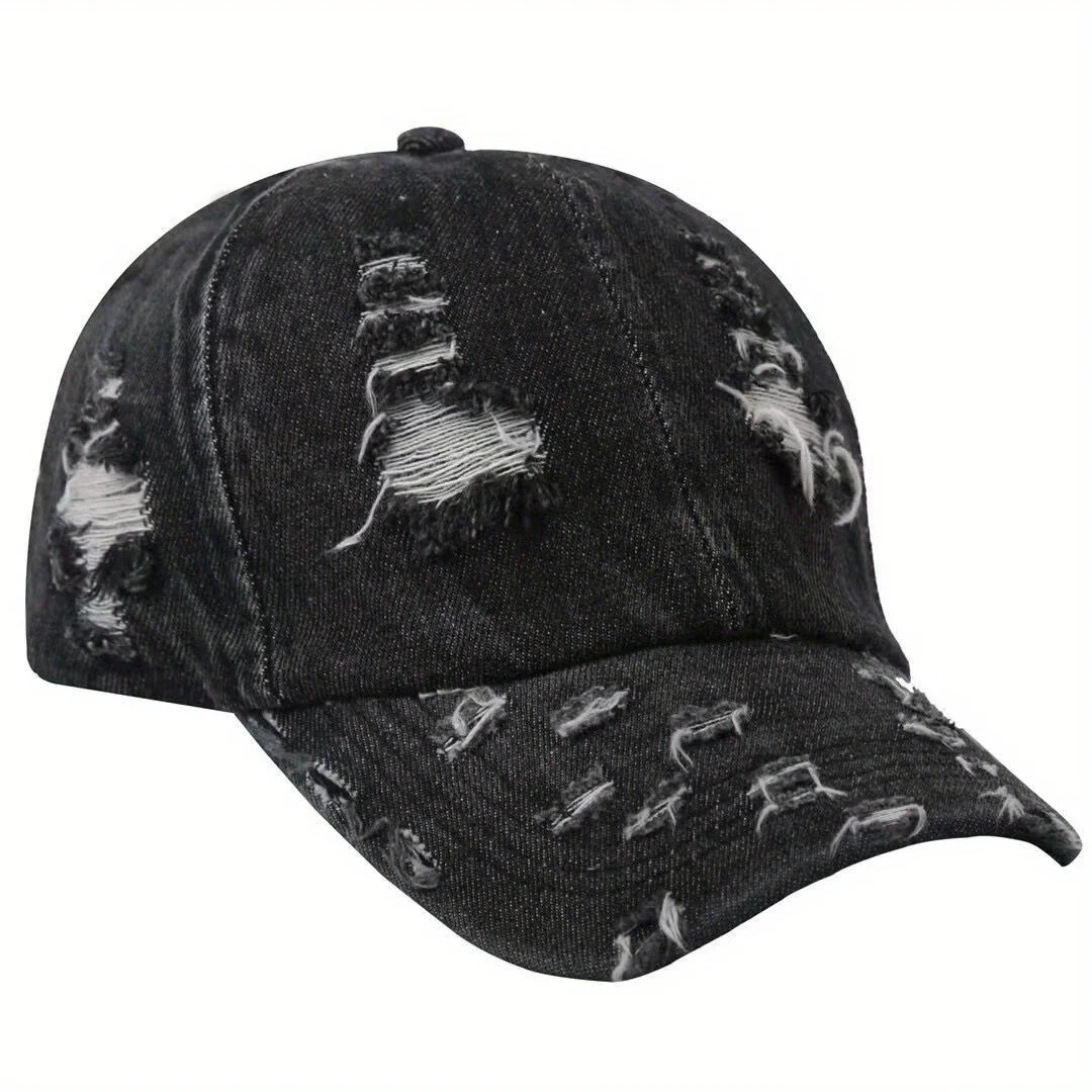 

Distressed Washed Cotton Baseball Cap for Men Korean Style Autumn Winter Warm Soft Top Unisex Streetwear Fashion