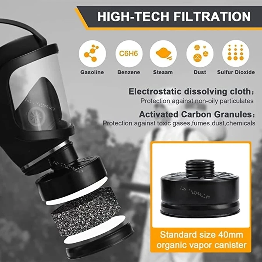 Full face gas mask chemical respirator filter self-priming mask nuclear contamination protection,MF14/87 type Gas Mask