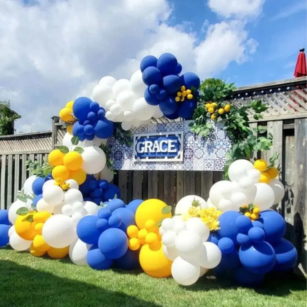 Blue Yellow Balloons Garland Kid Birthday Party Baby Shower Gender Reveal Decor Wedding Graduation Anniversary Deocration Globos