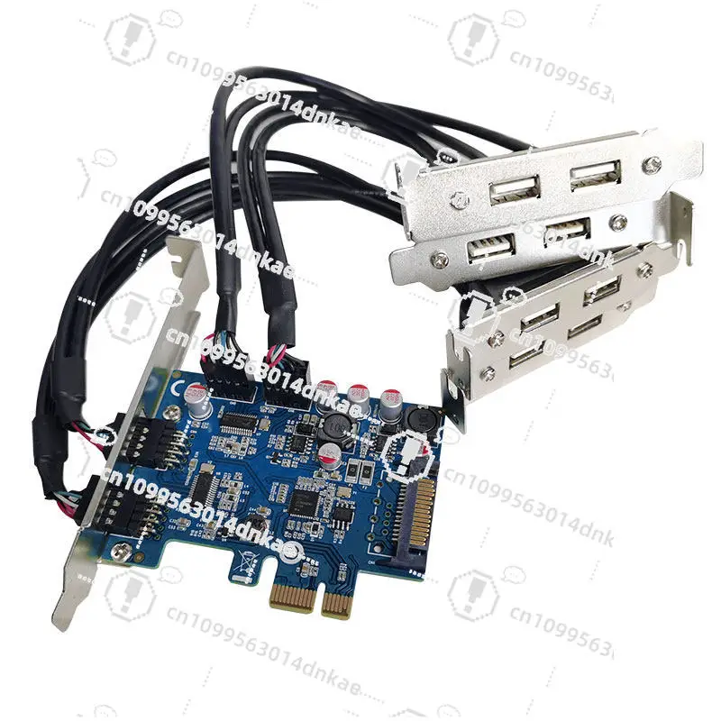 

Карта расширения PCIe на USB 2.0 с 4-портовым 9-контактным хабом, вентилятором с RGB-подсветкой и водяным охлаждением для измерения скорости