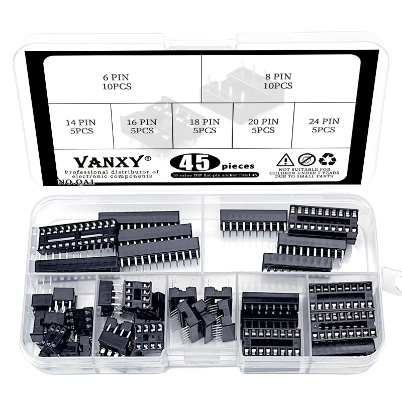 10PCS IC Sockets DIP6 DIP8 DIP14 DIP16 DIP18 DIP20 DIP28 DIP40 pins Connector DIP Socket 6 8 14 16 18 20 24 28 40 pin