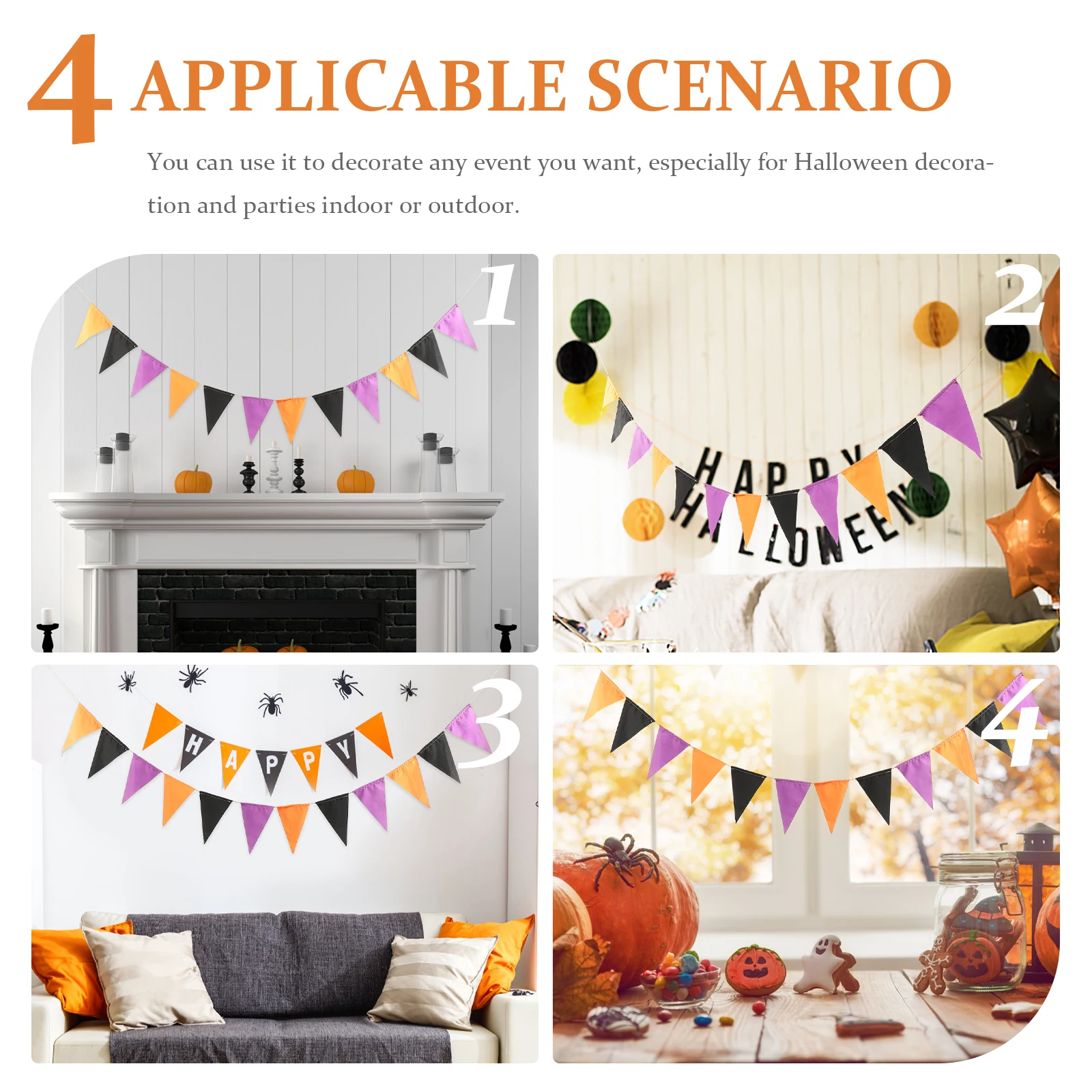 

Halloween Banner Decoration Bunting Hanging Flag Bright Premium For Indoor Outdoor Home Hotel Supermarket Use Party