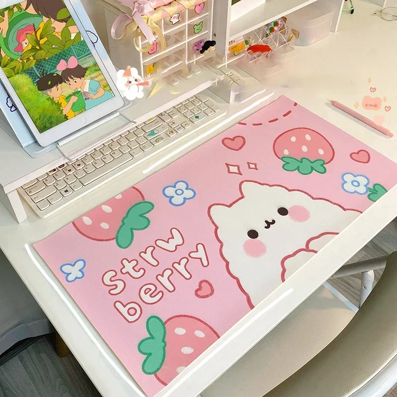 귀여운 곰 토끼 대형 마우스 패드, 미끄럼 방지 책상 테이블 매트, 학생 책상 매트, 대형 게임 매트, 책상 정리함