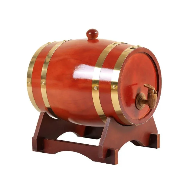 Barril de vino de madera de 5L, equipo de elaboración de cerveza de roble, olla de ron, herramientas de Bar de vino para whisky, decoración de boda,