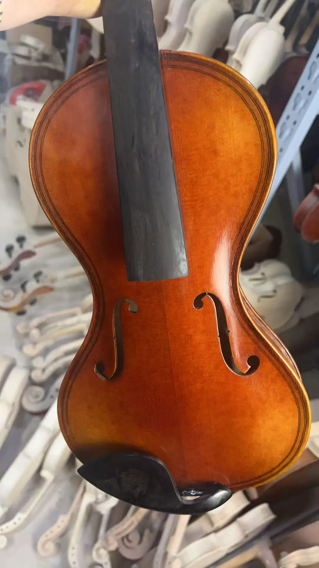 

Italian style gourd shaped handmade natural tiger pattern violin practice and grading performance in stock