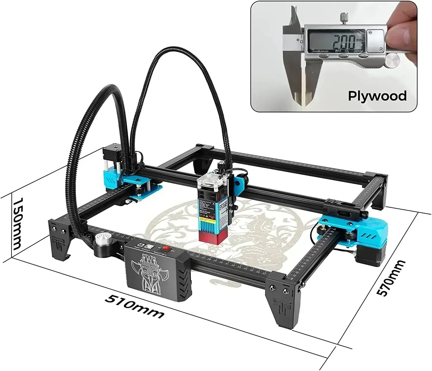 Easy Assembly Twotrees TTS Pro 80w Cnc Router Graphic Design Printer Lazer Engraver Cutter Wood Metal Laser Engraving Machines