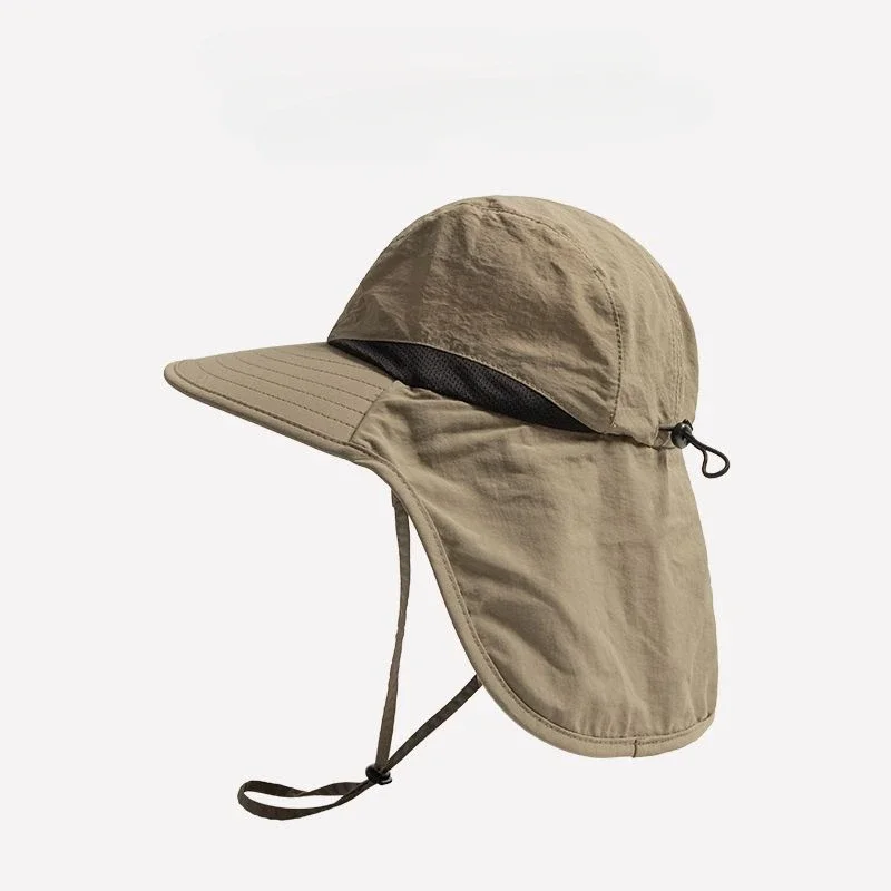 Unisex Summer Wide Brim Waterproof and Quick-drying Panama Caps Outdoor Visor Bucket Hats Mesh Breathable Sun Hat with Neck Flap