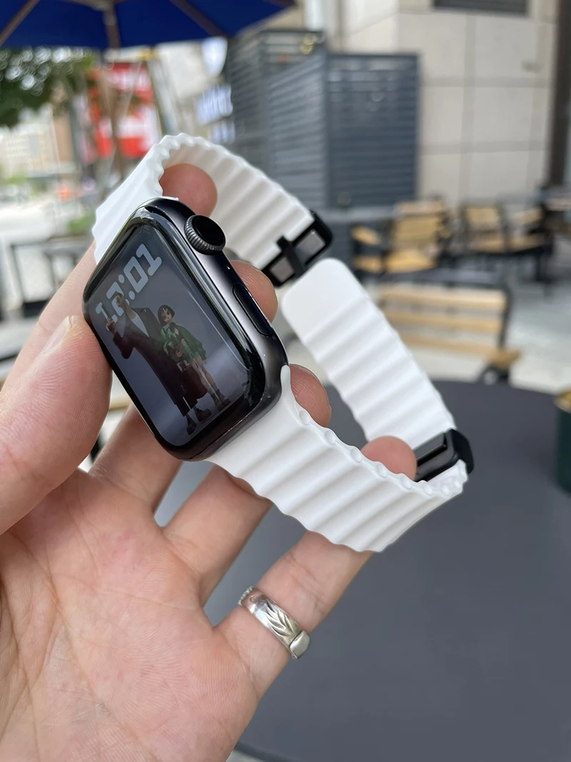 Ocean Strap für Apple Watch 10 9 8 7 Ultra Band 46mm 45mm 49mm 44mm 41/42mm Silikon Magnetisches Sport-Armband iWatch Series SE 6 – Detail 12