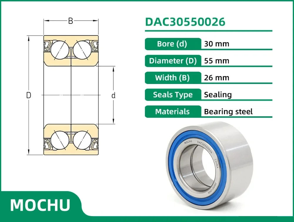 1 Stück MOCHU DAC30550026 30X55X26 30BWD08 Radlager – Detail 1