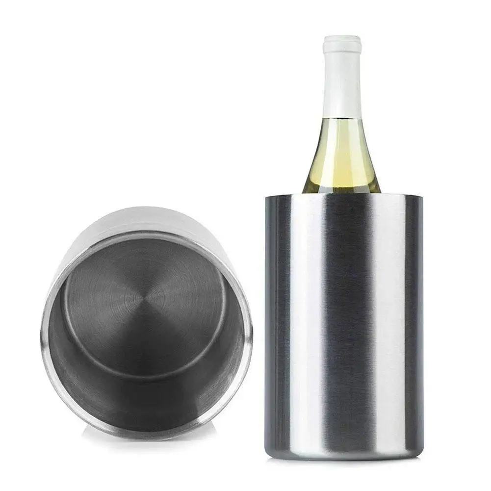 

Ice Bucket Stainless Steel Double Wall Wine Cooler Metal Beverage Tub Insulated Tabletop Drink Wine Chiller for Bar Party BBQ