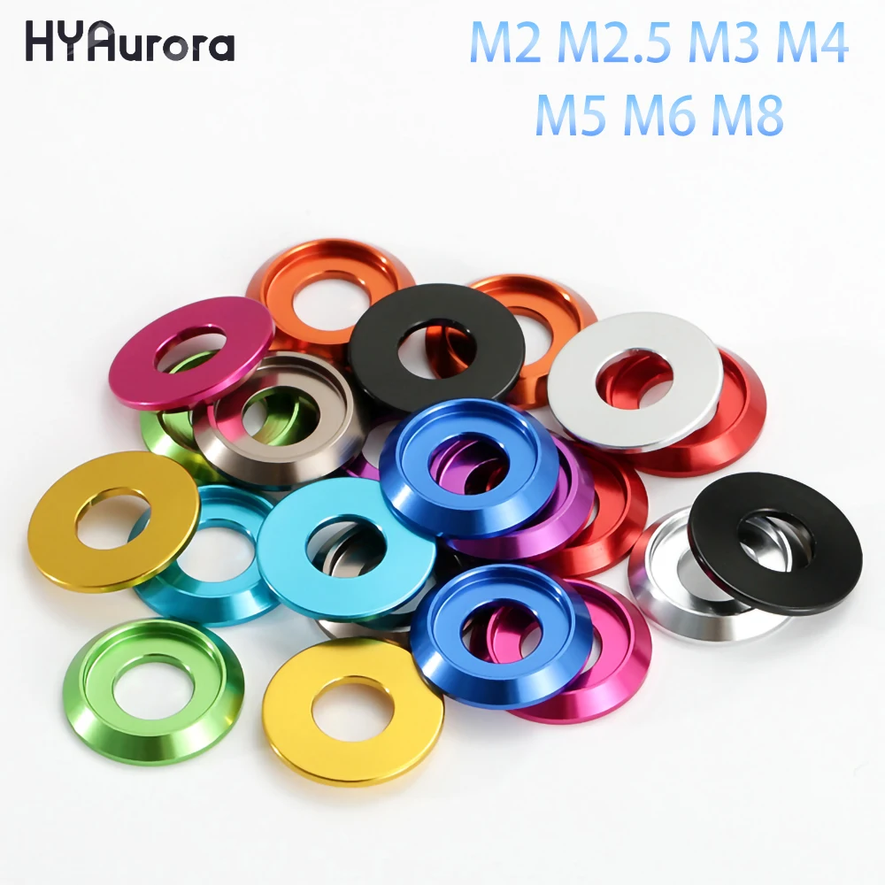 غسالات قبة من الألومنيوم المؤكسد M2-M8 - فواصل رأس كوب مكونة من 11 لونًا لمسامير الأزرار/طائرة بدون طيار FPV/الإلكترونيات #1