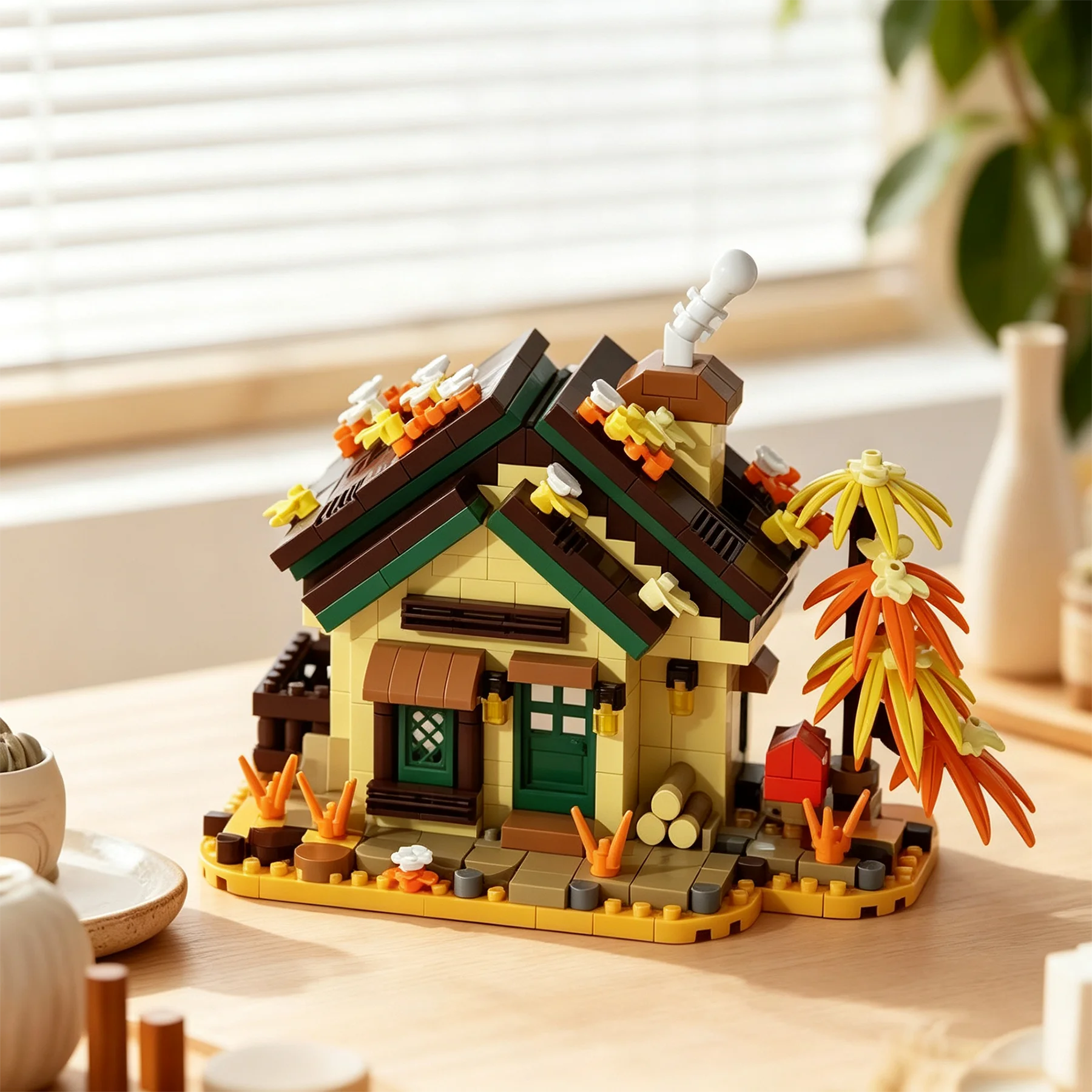 Four Seasons Tree House Building Blocks Set DIY Assembly Bricks Model Creative Hobby Toy Home Decor Gift for Kids Adults