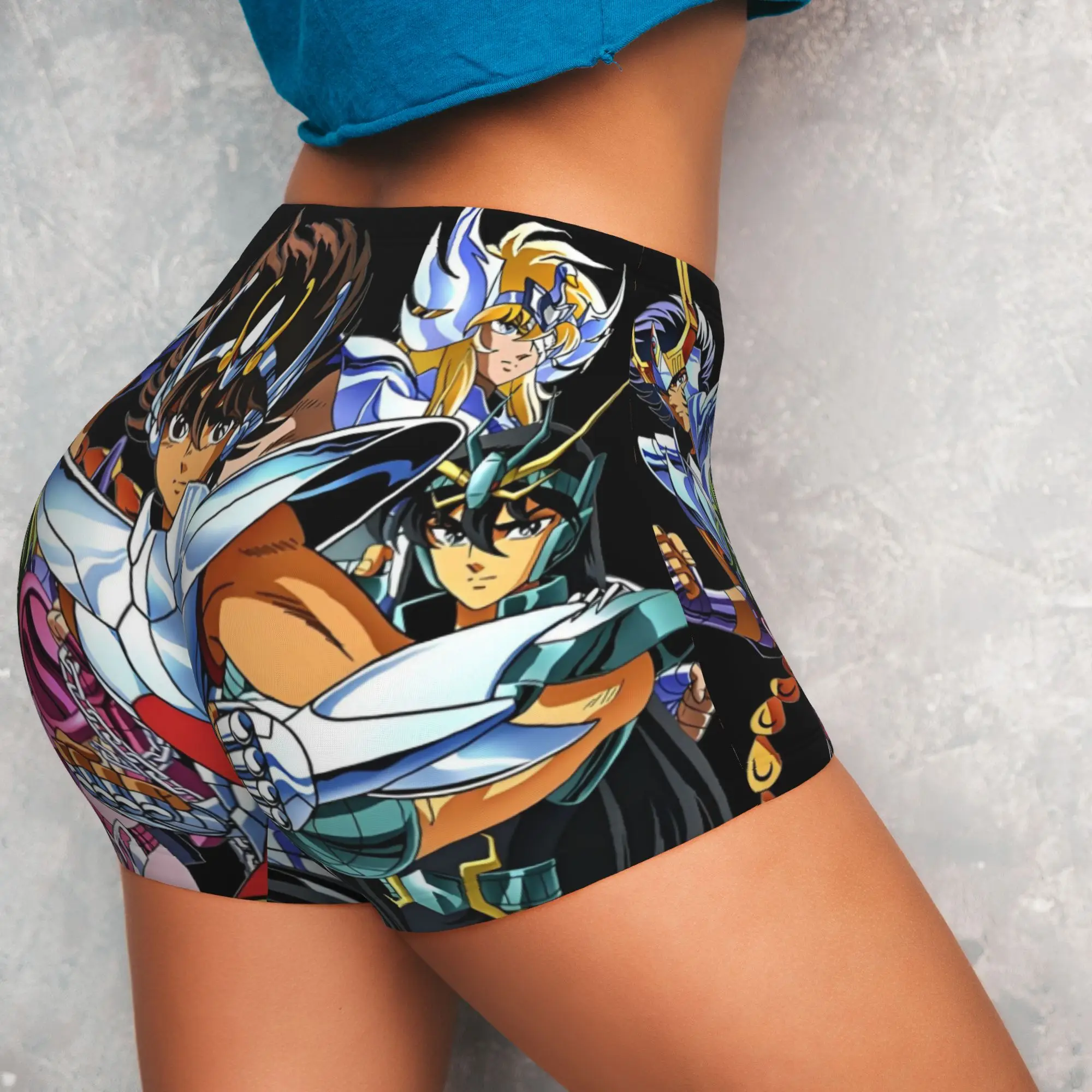 Shura de Capricornio Saint Seiya Knights of The Zodiac Biker Running Gym Shorts for Women Cartoon  Athletic Workout Yoga Shorts