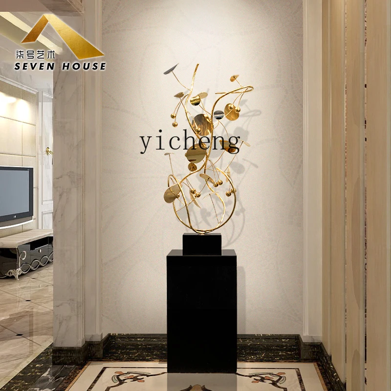 

ZYA Metal Crafts Hotel Lobby Entrance Decoration Stainless Steel Sculpture Soft Decoration