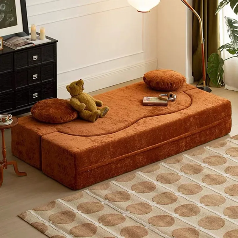Modular fabric compression sofa bed integrated dual-purpose, small apartment bedroom living room folding bed