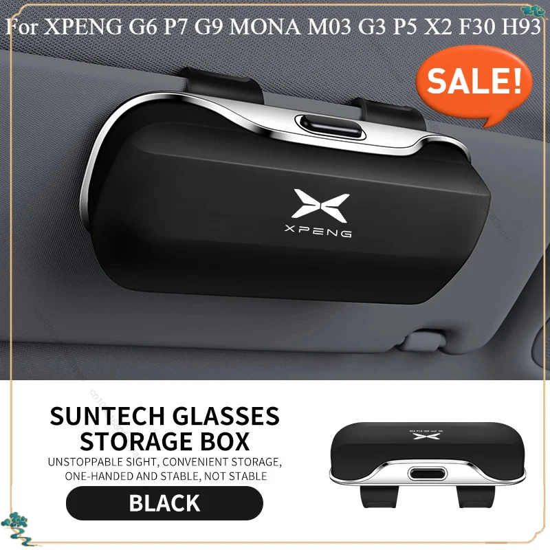 

Car Visor Sunglasses Glasses Case Glasses Holder Clip Box For XPENG G6 P7 G9 MONA M03 G3 P5 X2 F30 H93 2024 2025 Customized
