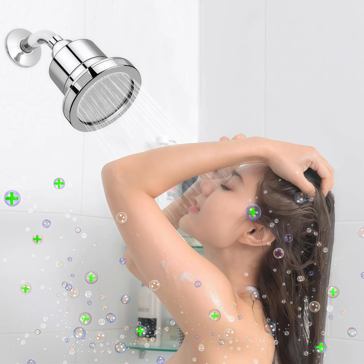 

Luxury Rain Shower Filter Head Removes Hard Water Impurities For Sensitive Skin