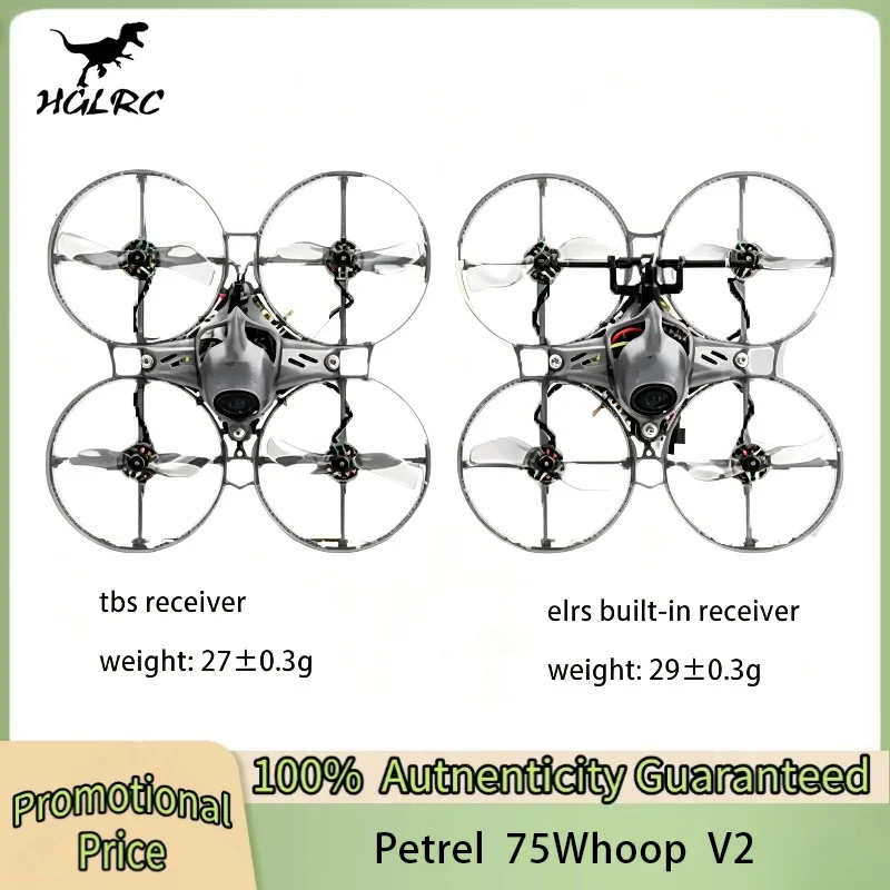 Hglrc Petrel 75whoop V2 Bürstenloser Motor Innen Fpv Drohne Tinywhoop Quadcopter Gespenst 10a Aio 0802 21000kv Für Fpv Anfänger