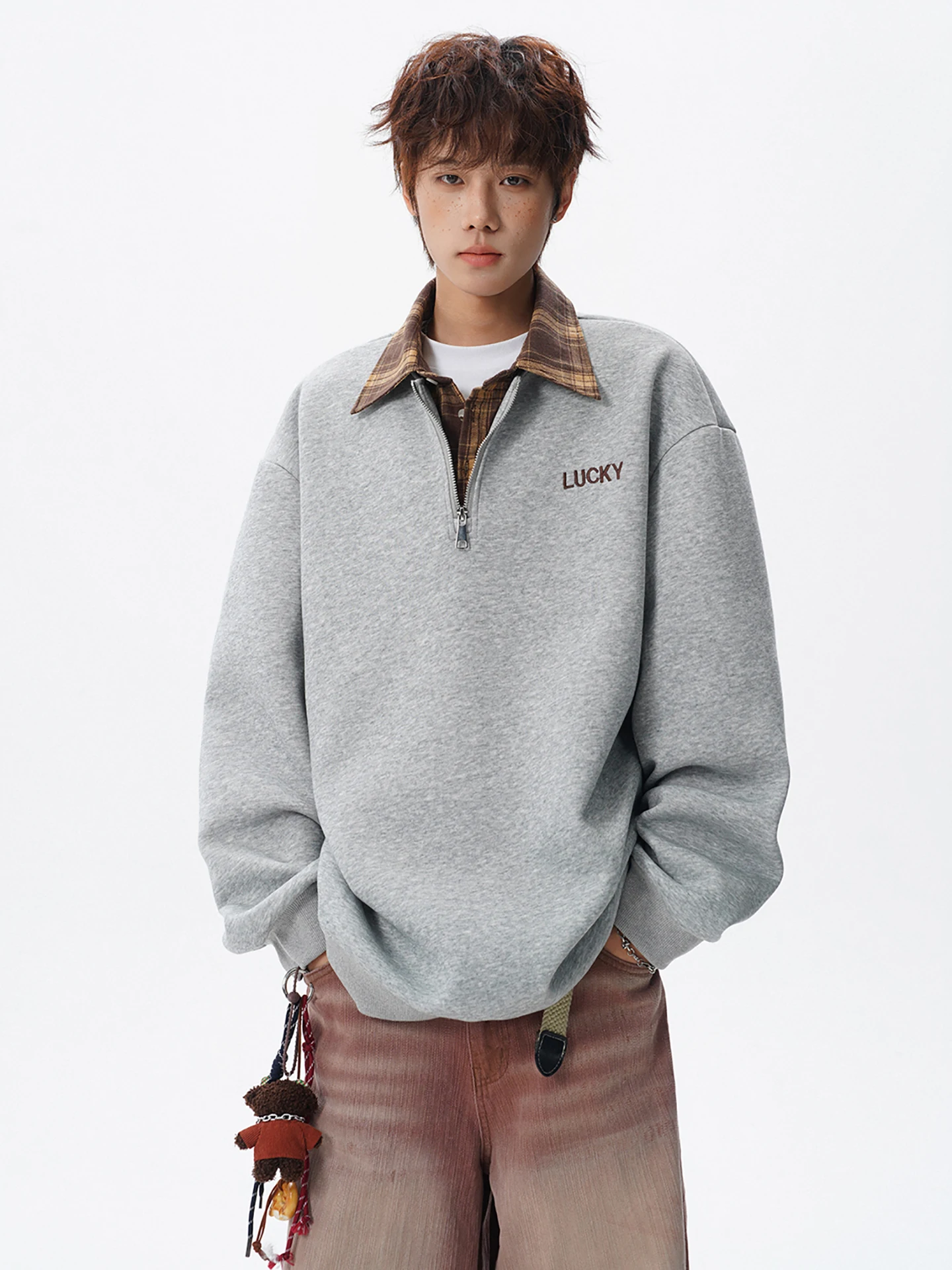 

Boyue Japanese Sle Embroidered Fce Lined Sweatirt Casual Streetwear irt for Students Men Women plus Size