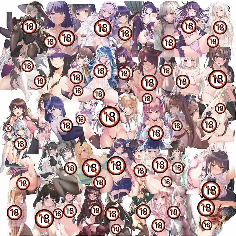 50 Stuks Waifu Hentai Anime Sexy Meisjes Schattige Veelzijdige Waterdichte Stickers (18 +)