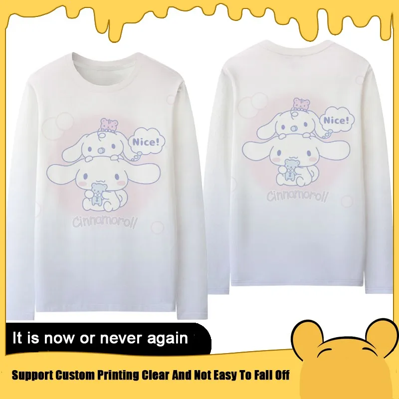 

Japanese Yugui Dog Co-name Long Sleeve T-shirt Female Autumn Loose Sanrio Big Eared Dog Girl Cute Printed Clothes