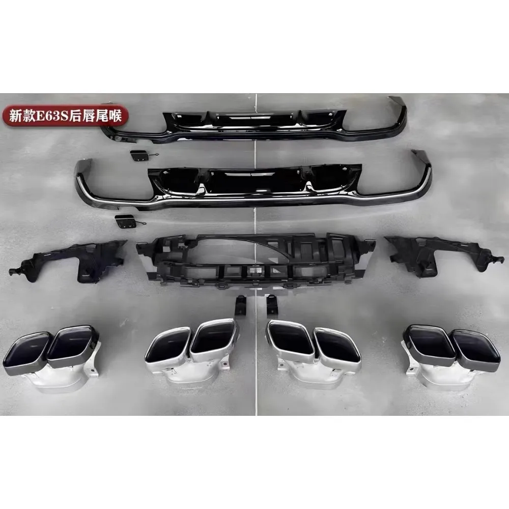 car parts rear diffuser with exhaust pipe Mercedes benz e class w213 body kit 2016-2020 to E63S AMG bodykit